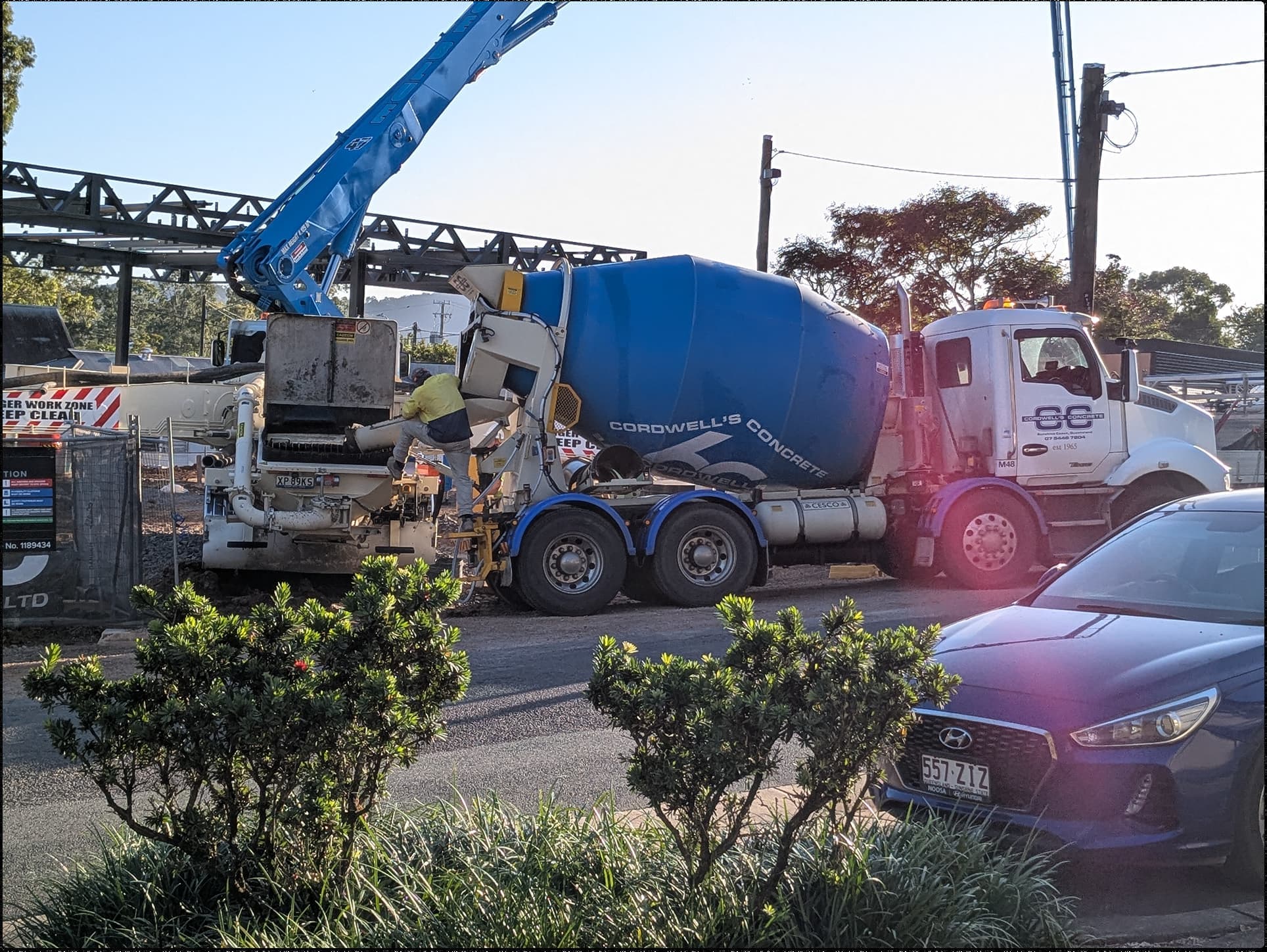 Cordwells concrete pump truck on site