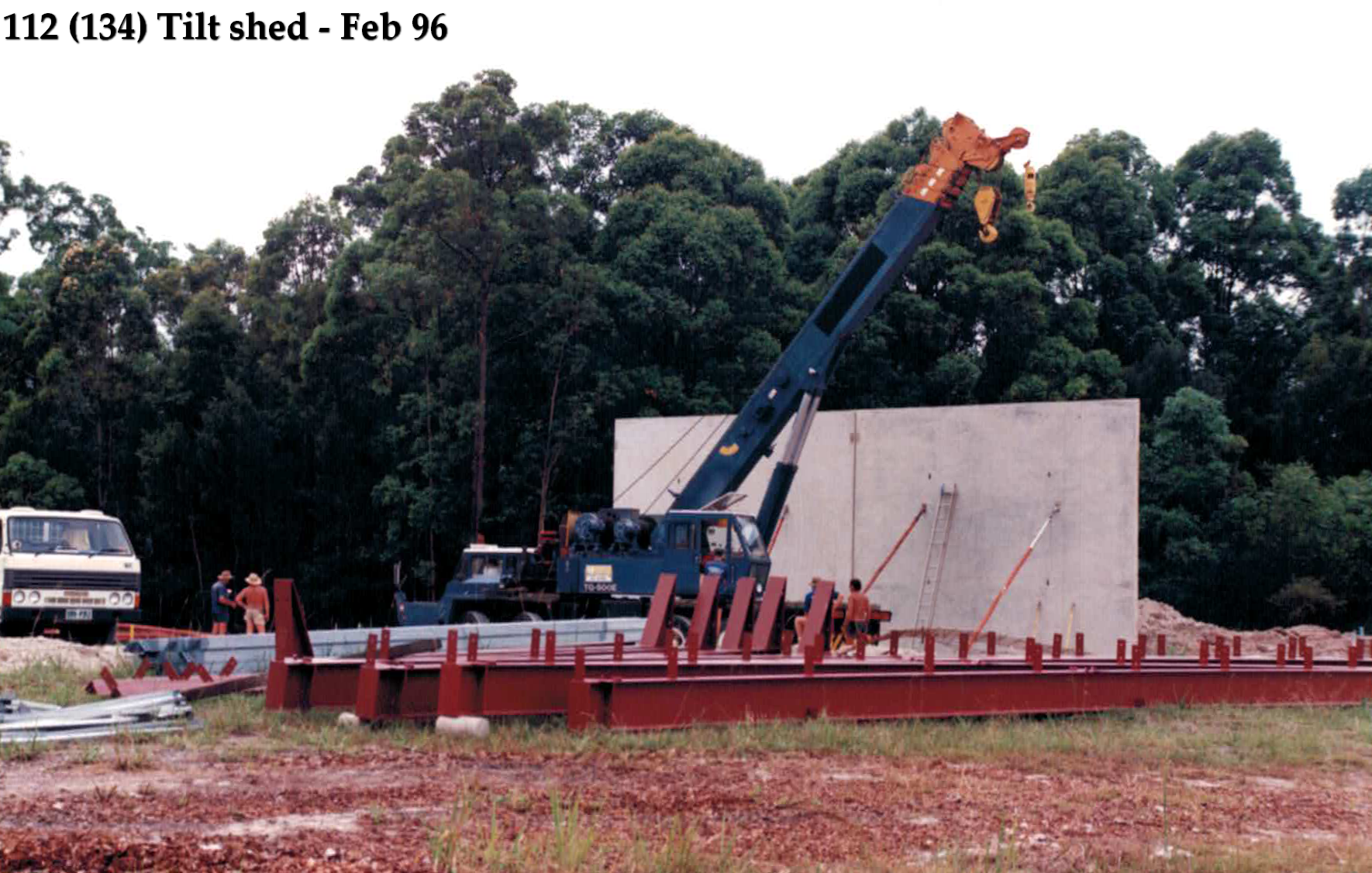 Shed walls being built