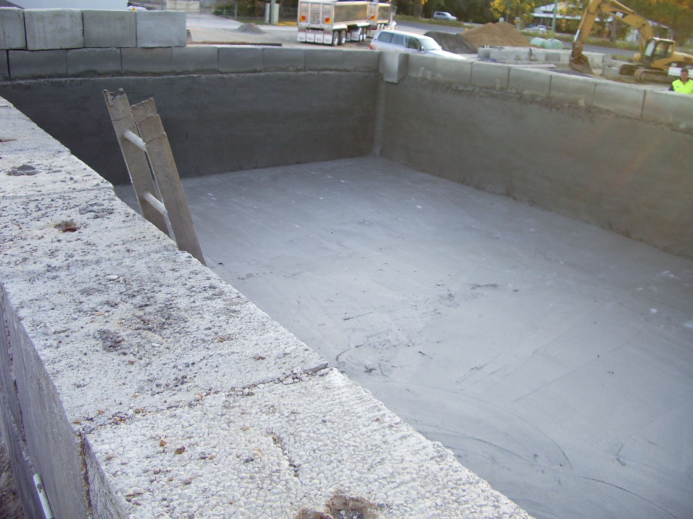 Inside the recycling tank